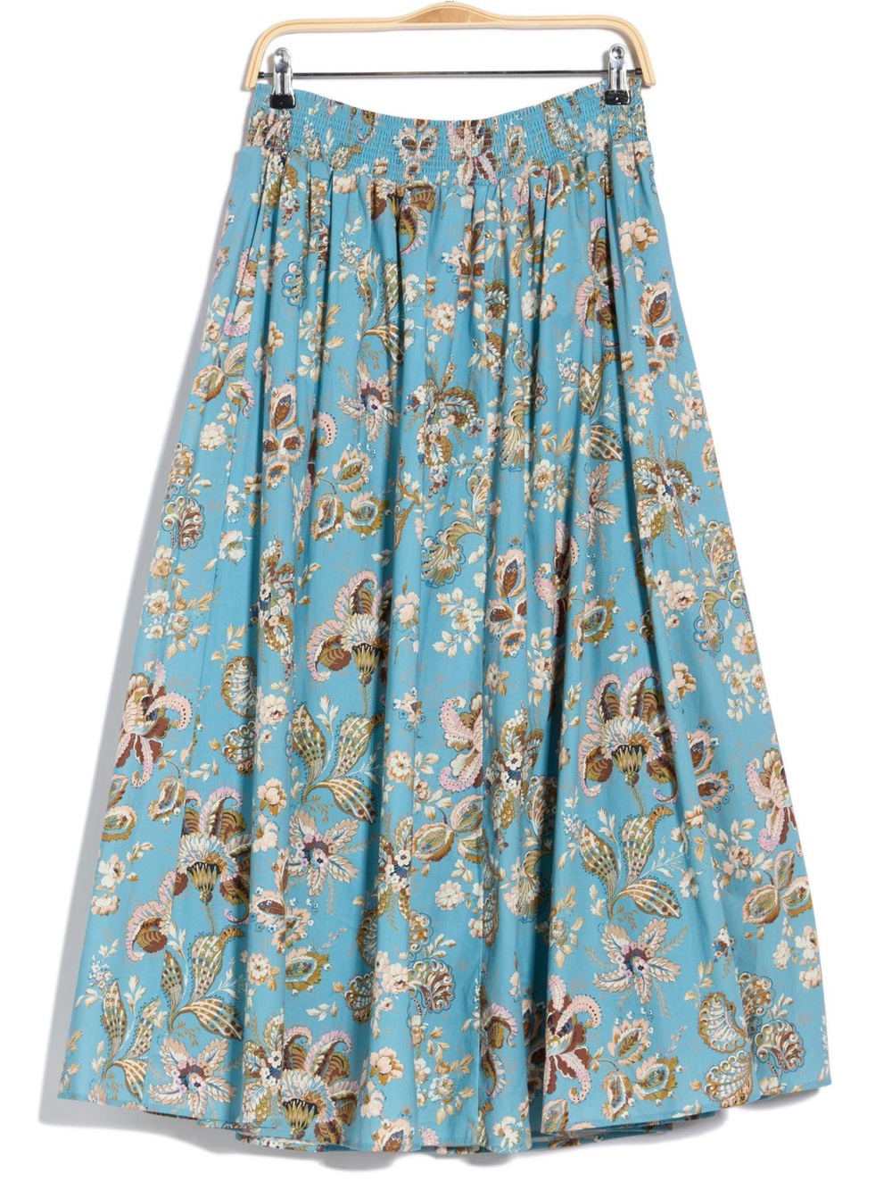 Elie Tahari Floral Paisley Smocked Waist Stretch Cotton Skirt- NWT - Picture 2 of 4